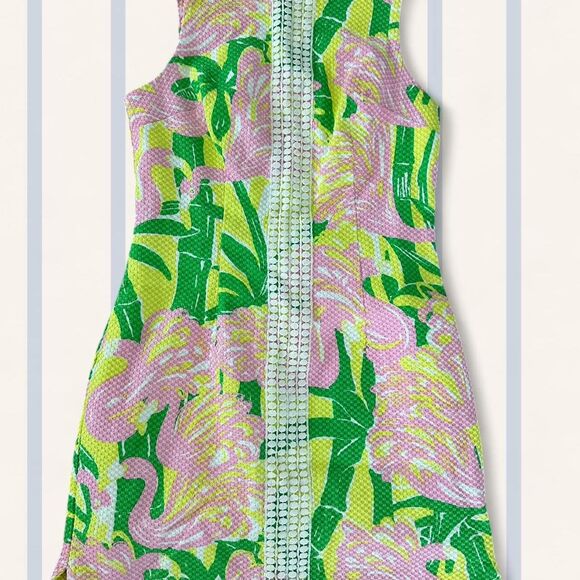Lilly Pulitzer for Target Flamingo Print Dress | Pink Green Yellow | Size 4 - Picture 1 of 8